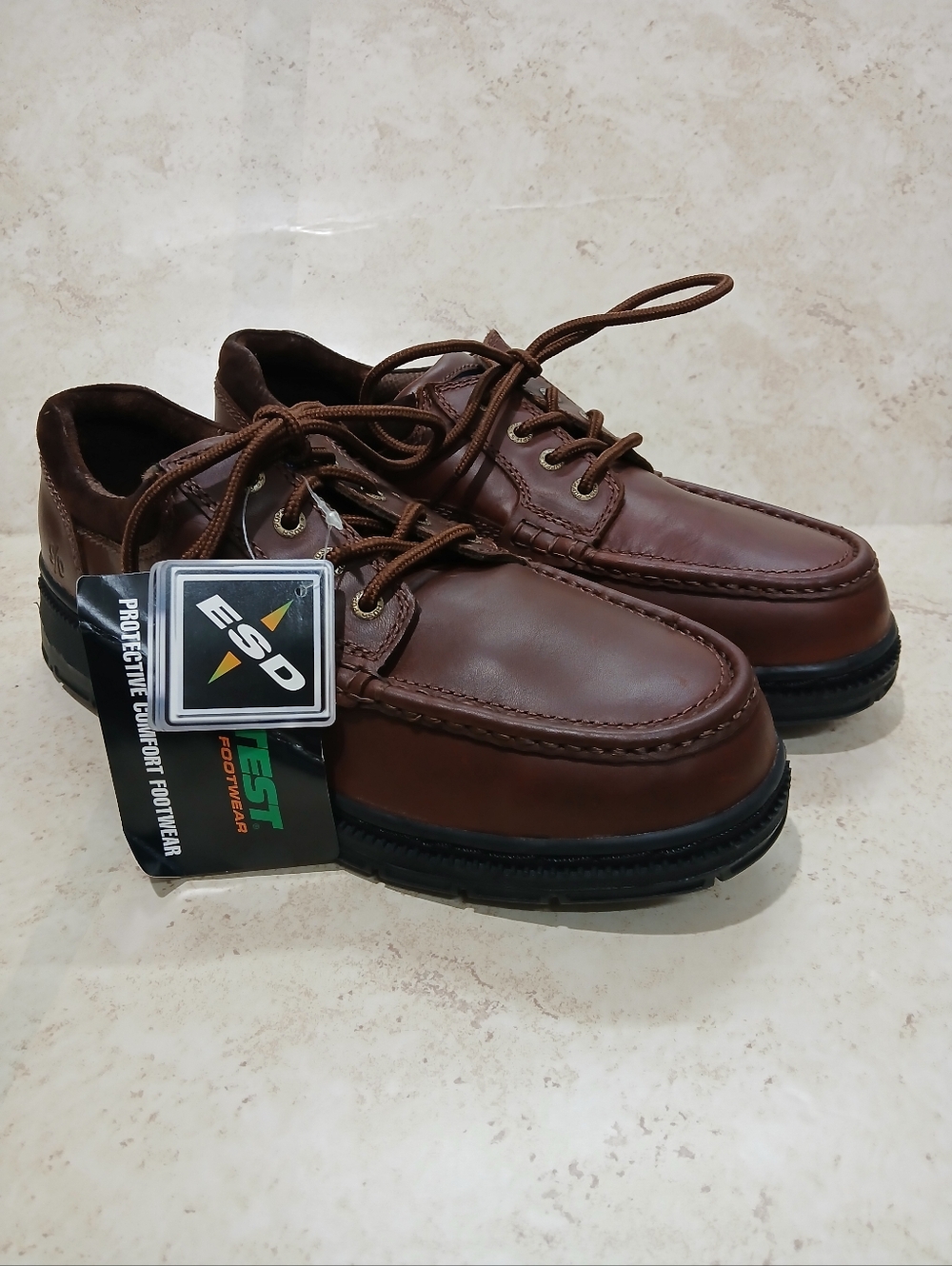 Hush Puppies Professionals Hytest Brown Leather Work Shoes Men's Sz 11.5 (NEW)
